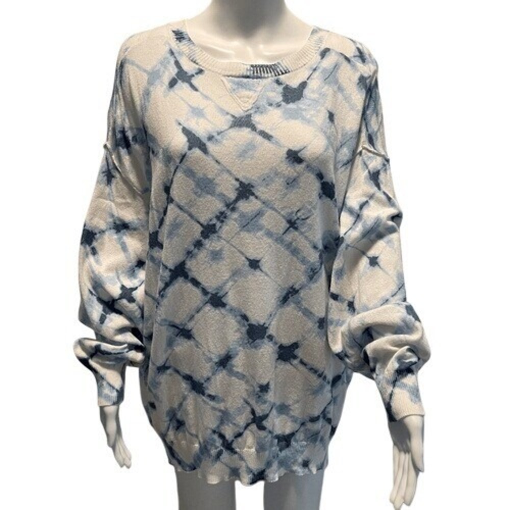 Offline by Aerie Blue Tie-Dye Lightweight Cotton Pullover Sweater Size S‎